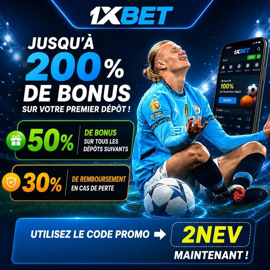 Code promo 1xBet Mali 2026 avec le code 2NEV